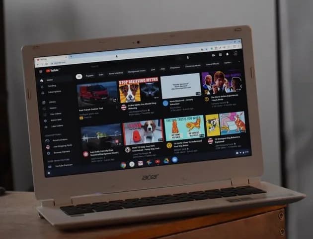 Laptop displaying an online video-learning platform
